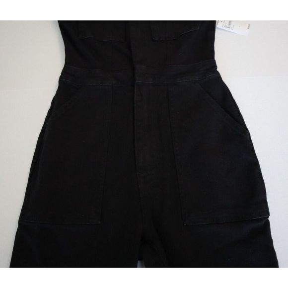 Good American GMJS126 Women's Sz 2 (M) Black Fit For Success Denim Jumpsuit - Picture 9 of 13